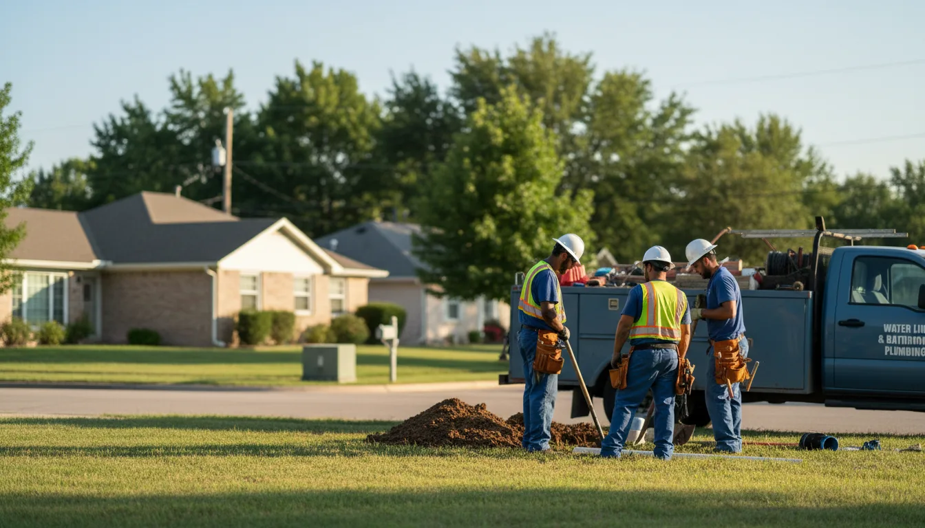 Residential water line and bathroom plumbing service in Euless, TX